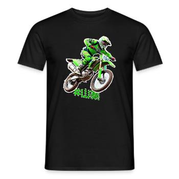 Cascadeur de motocross - T-shirt homme - noir - Devant - AI Model Male 178 light (178cm)