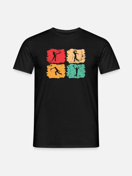 Retro Vintage Baskisches Pelota - Männer T-Shirt - Schwarz
