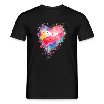 Herz - Männer T-Shirt - Schwarz - Vorne - AI Model Male 178 light (178cm)