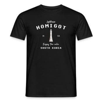 Lighthouse Homigot, South Korea, enjoy the vibe - Men's T-Shirt - black - Front - AI Model Male 178 light (178cm)