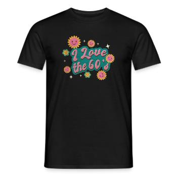 J'adore les années 60 - T-shirt homme - noir - Devant - AI Model Male 178 light (178cm)