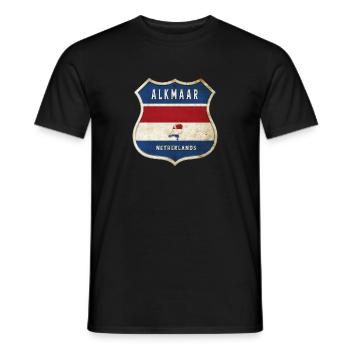 Alkmaar Niederlande Flaggen Wappen Design - Männer T-Shirt - Schwarz - Vorne - AI Model Male 178 light (178cm)