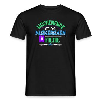 Cineast Binge Watching Movies Theater Statement - Männer T-Shirt - Schwarz - Vorne - AI Model Male 178 light (178cm)