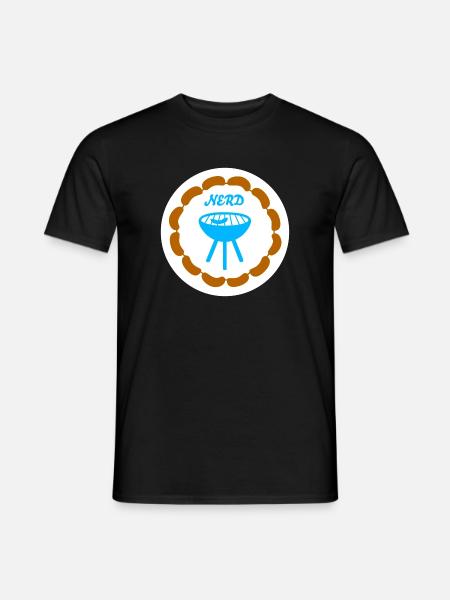 Wurstkette Grillen Nerd Camping Bratwurst Grill - Männer T-Shirt - Schwarz