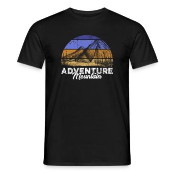 Adventure Mountain Sunset - Men's T-Shirt - black - Front - AI Model Male 178 light (178cm)