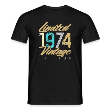 Limited 1974 Vintage Edition - Men's T-Shirt - black - Front - AI Model Male 178 light (178cm)