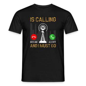 Dilemme 5G de la ville avec signal - T-shirt homme - noir - Devant - AI Model Male 178 light (178cm)