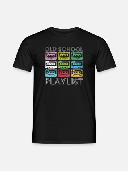Rainbow Cassette Grid Print - Men's T-Shirt - black