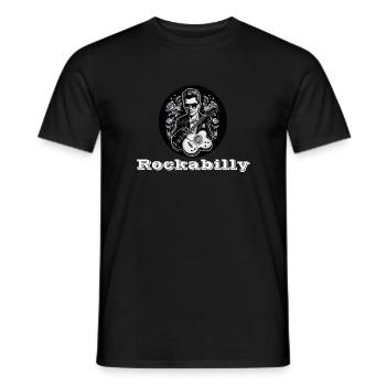 Rockabilly weiß - Männer T-Shirt - Schwarz - Vorne - AI Model Male 178 light (178cm)