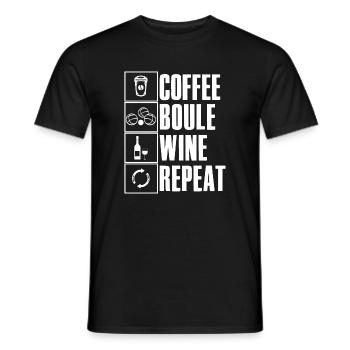 Café Boule Vin Ripeat Dicton pour Bouler - T-shirt homme - noir - Devant - AI Model Male 178 light (178cm)