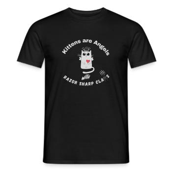 Kittens are Angels with razor sharp claws - Cats - Männer T-Shirt - Schwarz - Vorne - AI Model Male 178 light (178cm)