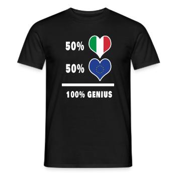 Europe et Italie 100% drapeaux fantastiques - T-shirt homme - noir - Devant - AI Model Male 178 light (178cm)