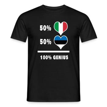 Estonie et Italie 100% drapeaux fantastiques - T-shirt homme - noir - Devant - AI Model Male 178 light (178cm)