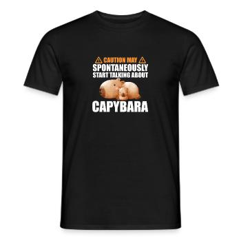 Motif animalier du zoo de Capybara - T-shirt homme - noir - Devant - AI Model Male 178 light (178cm)