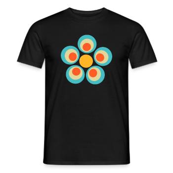 70s Flower Pattern - Men's T-Shirt - black - Front - AI Model Male 178 light (178cm)