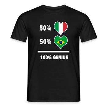 Drapeaux 100% fantastiques du Brésil et de l’Italie - T-shirt homme - noir - Devant - AI Model Male 178 light (178cm)