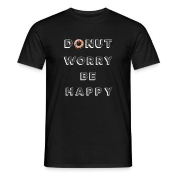 Donut Worry Be Happy - T-shirt homme - noir - Devant - AI Model Male 178 light (178cm)