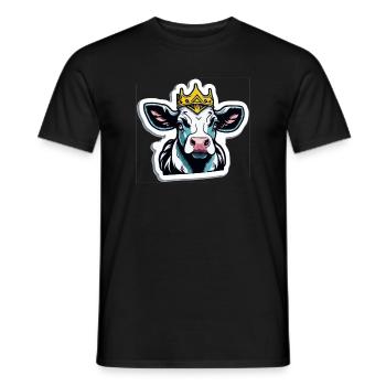 The cow is king - Men's T-Shirt - black - Front - AI Model Male 178 light (178cm)