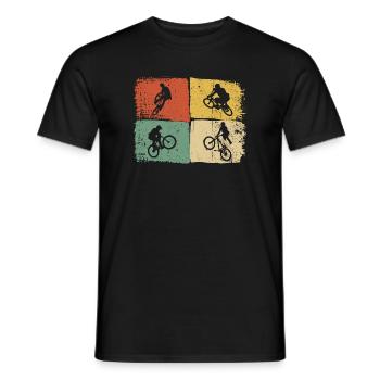 Quad Bike Silhouettes on Colour Blocks - Men's T-Shirt - black - Front - AI Model Male 178 light (178cm)