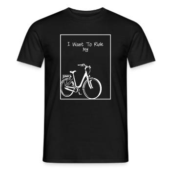 Bicycle Silhouette on Black - Men's T-Shirt - black - Front - AI Model Male 178 light (178cm)