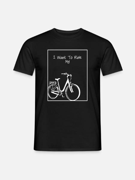 Bicycle Silhouette on Black - Men's T-Shirt - black