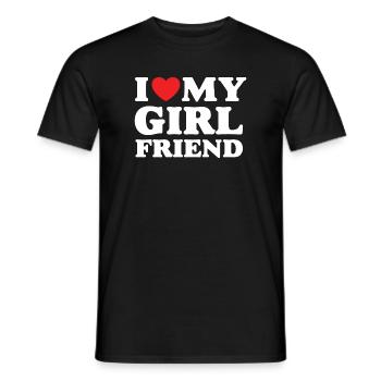 J’aime ma petite amie - T-shirt homme - noir - Devant - AI Model Male 178 light (178cm)