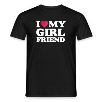 I Love My Girlfriend - Men's T-Shirt - black - Front - AI Model Male 178 light (178cm)
