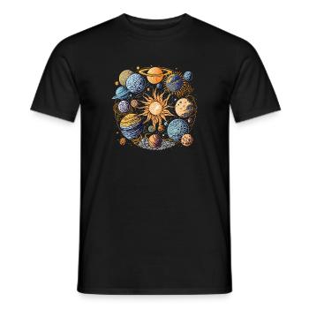 Solar system - Men's T-Shirt - black - Front - AI Model Male 178 light (178cm)