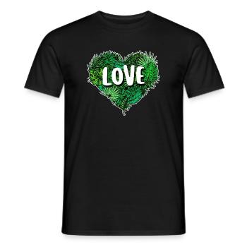 Heart Earth Mother Nature Saying Nature Conservation Environment - Men's T-Shirt - black - Front - AI Model Male 178 light (178cm)