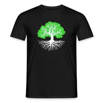 Nature Conservation Arbre Nature Terre Environnement Protection de l’environnement - T-shirt homme - noir - Devant - AI Model Male 178 light (178cm)