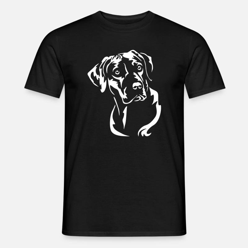 Rhodesian Ridgeback Kopf "Black Edition" - Männer T-Shirt - Schwarz