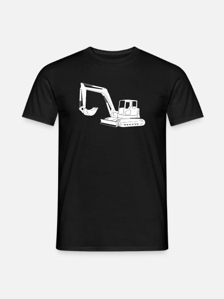 Baggerfahrer Silhouette - Baugeräteführer - Männer T-Shirt - Schwarz