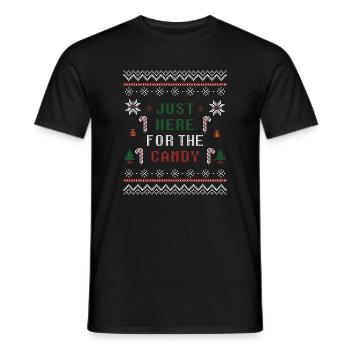 Juste ici pour les bonbons - T-shirt homme - noir - Devant - AI Model Male 178 light (178cm)