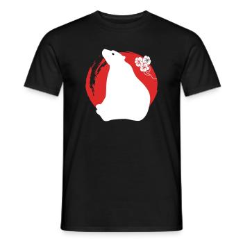 Silhouette d’ours japonais - T-shirt homme - noir - Devant - AI Model Male 178 light (178cm)
