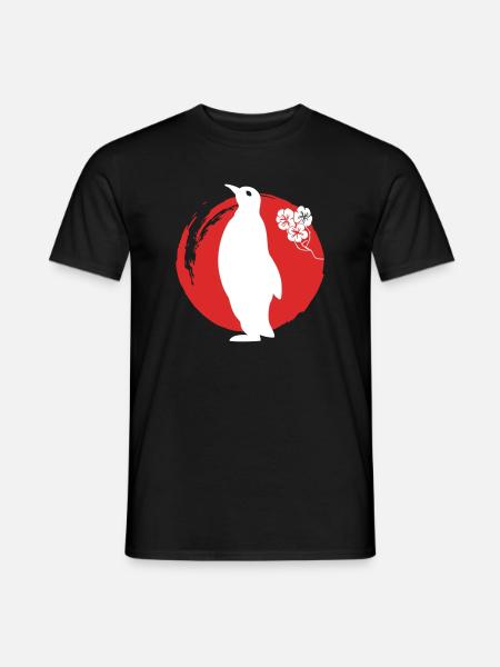 Penguin Silhouette Japanese - Men's T-Shirt - black