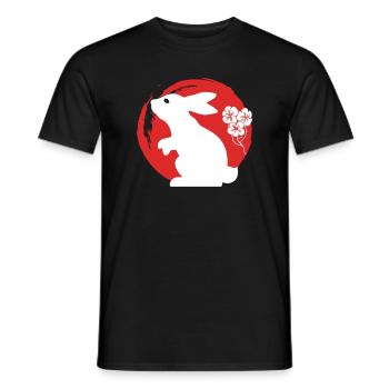 Bunny Silhouette Japonais - T-shirt homme - noir - Devant - AI Model Male 178 light (178cm)