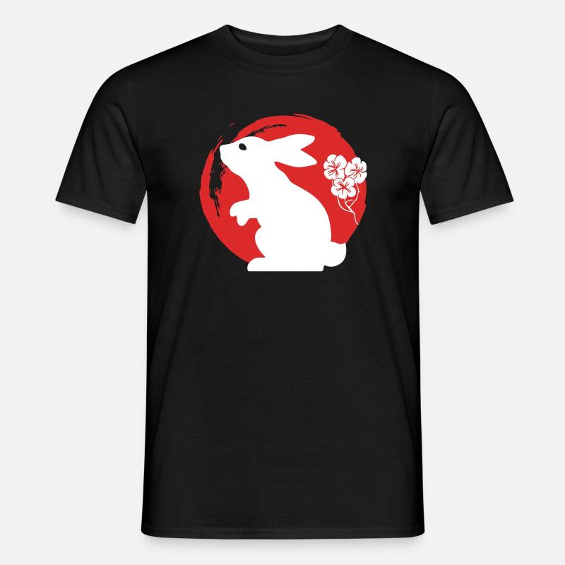 Hase Silhouette Japanisch - Männer T-Shirt - Schwarz