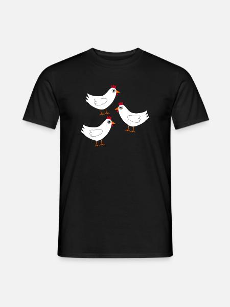 Huhn weiß weiße Hühner Hennen Ostern - Männer T-Shirt - Schwarz