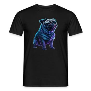 Carlin néon futuriste - T-shirt homme - noir - Devant - AI Model Male 178 light (178cm)