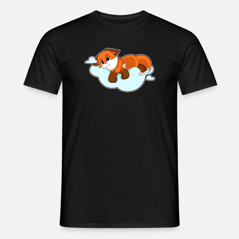 Fuchs Wolken - Männer T-Shirt - Schwarz