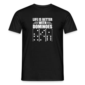 Domino Spiel Design - Männer T-Shirt - Schwarz - Vorne - AI Model Male 178 light (178cm)