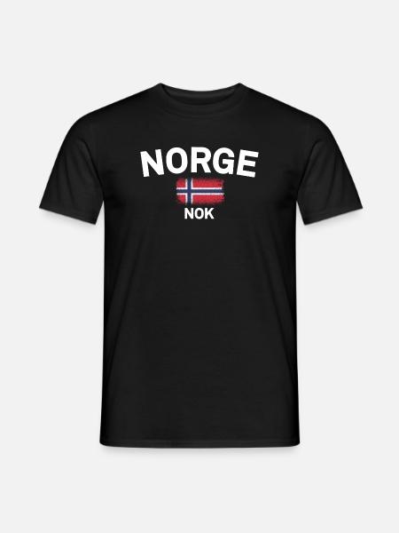 Norge NOK Flag Emblem - Men's T-Shirt - black