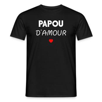 PAPOU D'AMOUR - T-shirt homme - noir - Devant - AI Model Male 178 light (178cm)