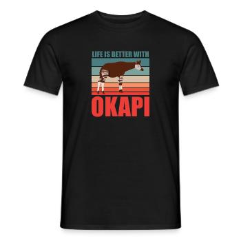Okapi im Einklang mit der Natur - Männer T-Shirt - Schwarz - Vorne - AI Model Male 178 light (178cm)