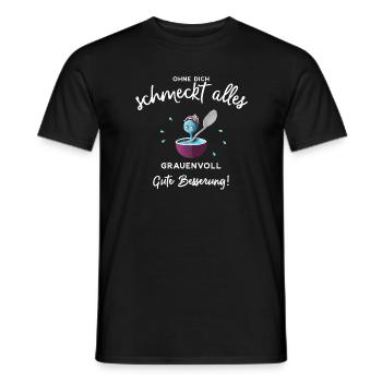 Gute Besserung ! Ohne dich schmeckts grauenvoll - Männer T-Shirt - Schwarz - Vorne - AI Model Male 178 light (178cm)