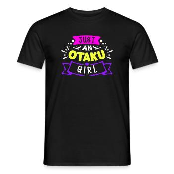 Otaku Manga Anime Déclaration Coeur Fille Japonaise - T-shirt homme - noir - Devant - AI Model Male 178 light (178cm)