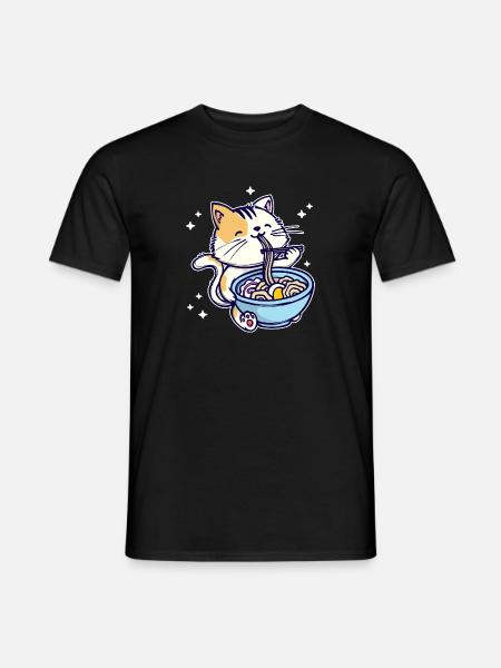 Ramen Anime Manga Comic Cat Animation Japan - Men's T-Shirt - black