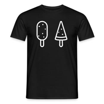 Minimalist Popsicles Duo Illustration - Men's T-Shirt - black - Front - AI Model Male 178 light (178cm)
