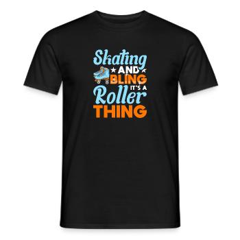 design de patins à roulettes - T-shirt homme - noir - Devant - AI Model Male 178 light (178cm)