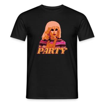Katya Drag Queen Party Vibes – Pop Art Style - Men's T-Shirt - black - Front - AI Model Male 178 light (178cm)
